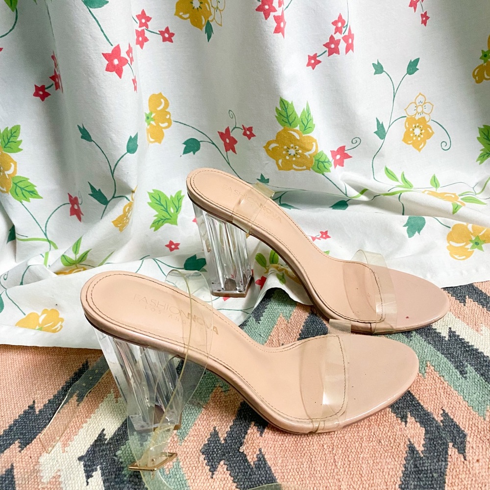 The Glass Slipper clear fashion nova heels🪩